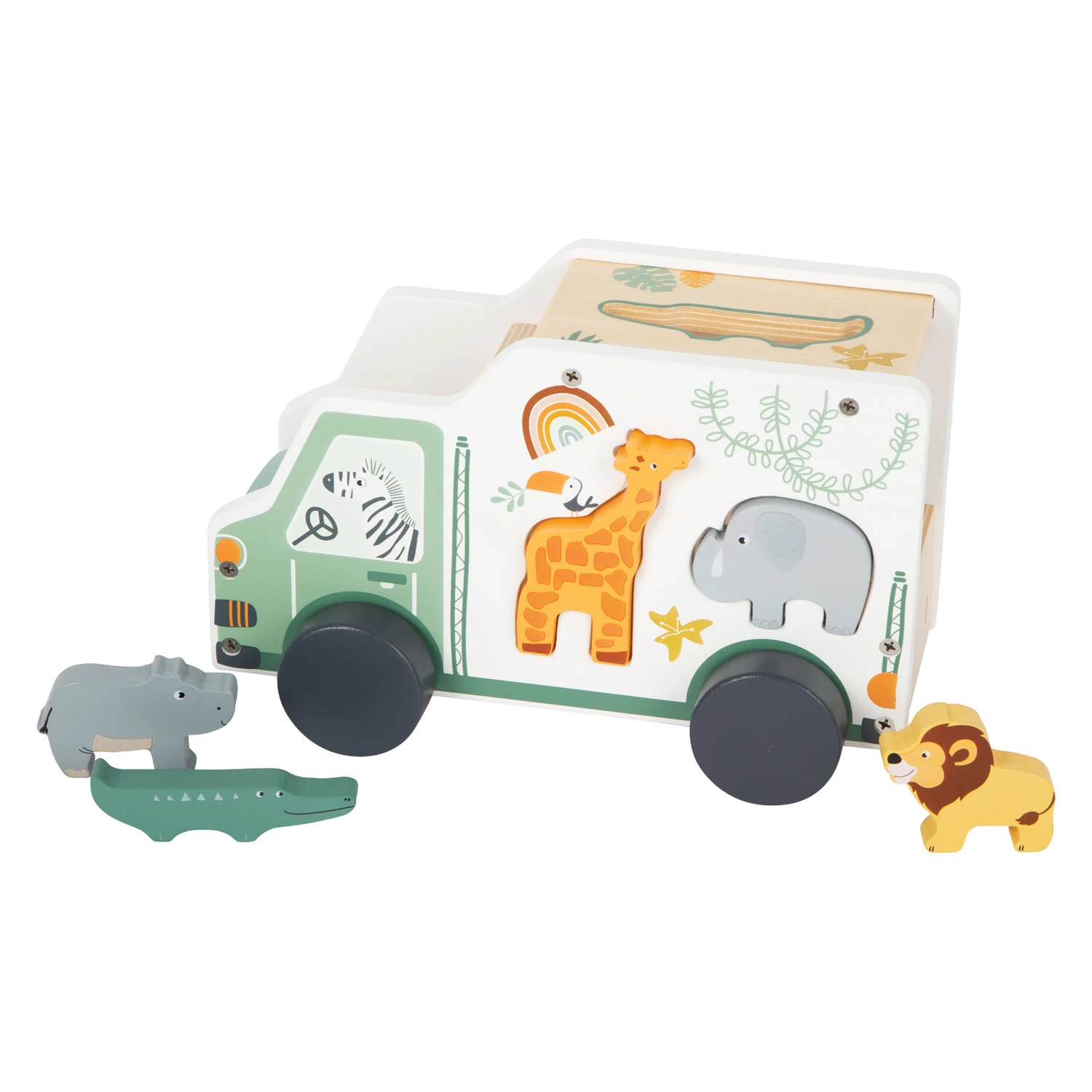 Small Foot - Holz-Formsortierer Jeep Safari, 6dlg. 4 Small Foot - Holz-Formsortierer Jeep Safari, 6dlg. – Bild 2