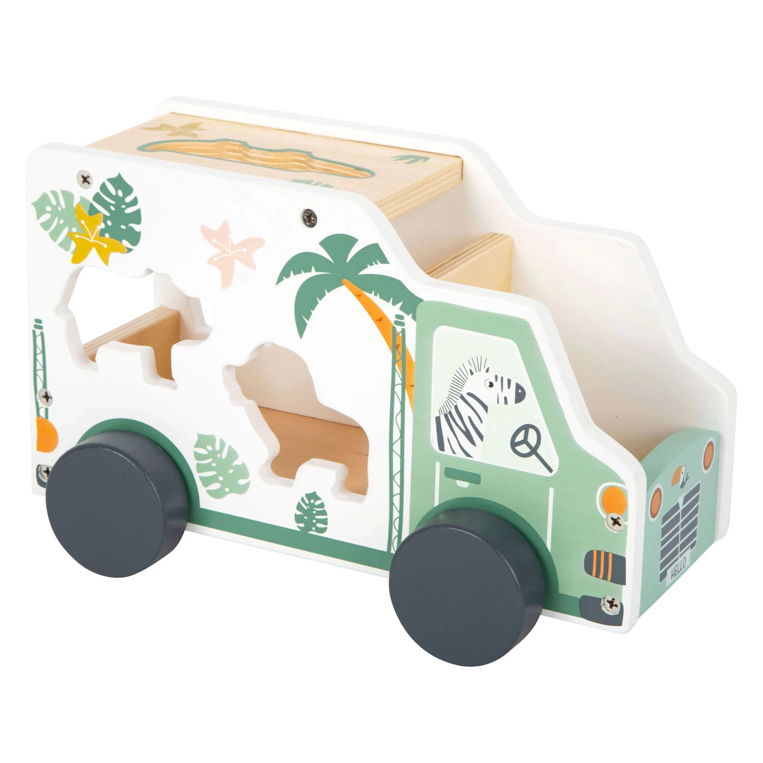 Small Foot - Holz-Formsortierer Jeep Safari, 6dlg. 6 Small Foot - Holz-Formsortierer Jeep Safari, 6dlg. – Bild 4