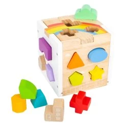 Small Foot - Holz-Formsortierwürfel Regenbogen, -Spielzeugwelt Verkauf 5410545j1