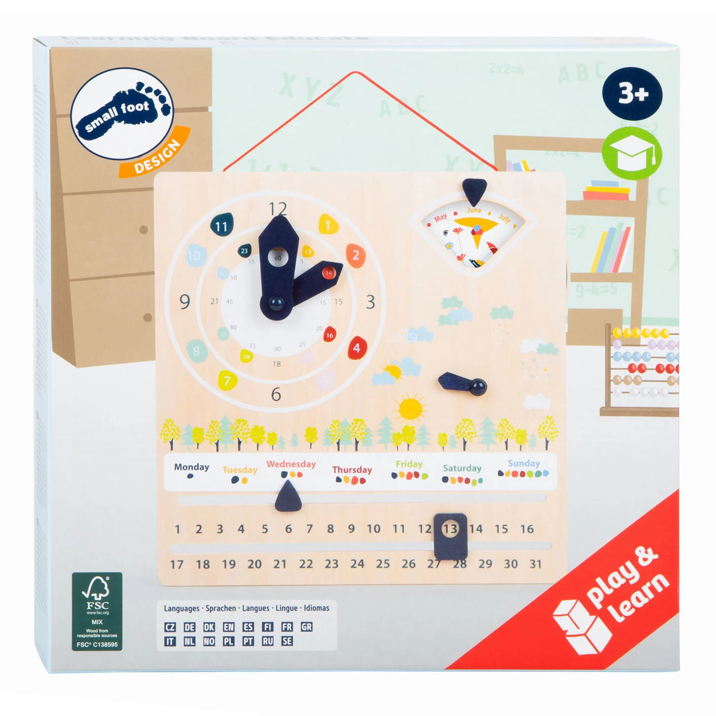 Small Foot - Kalenderuhr Jahreszeiten Aus Holz (Deutsch) 3 Small Foot - Kalenderuhr Jahreszeiten Aus Holz (Deutsch)