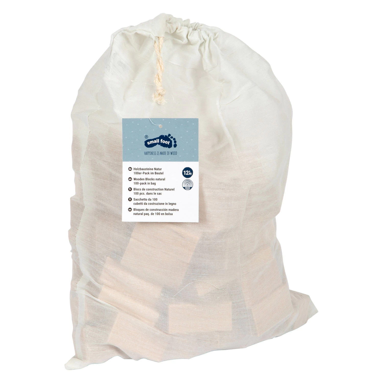 Small Foot - Holzbausteine Natur Im Beutel, 100dlg. 3 Small Foot - Holzbausteine Natur Im Beutel, 100dlg.