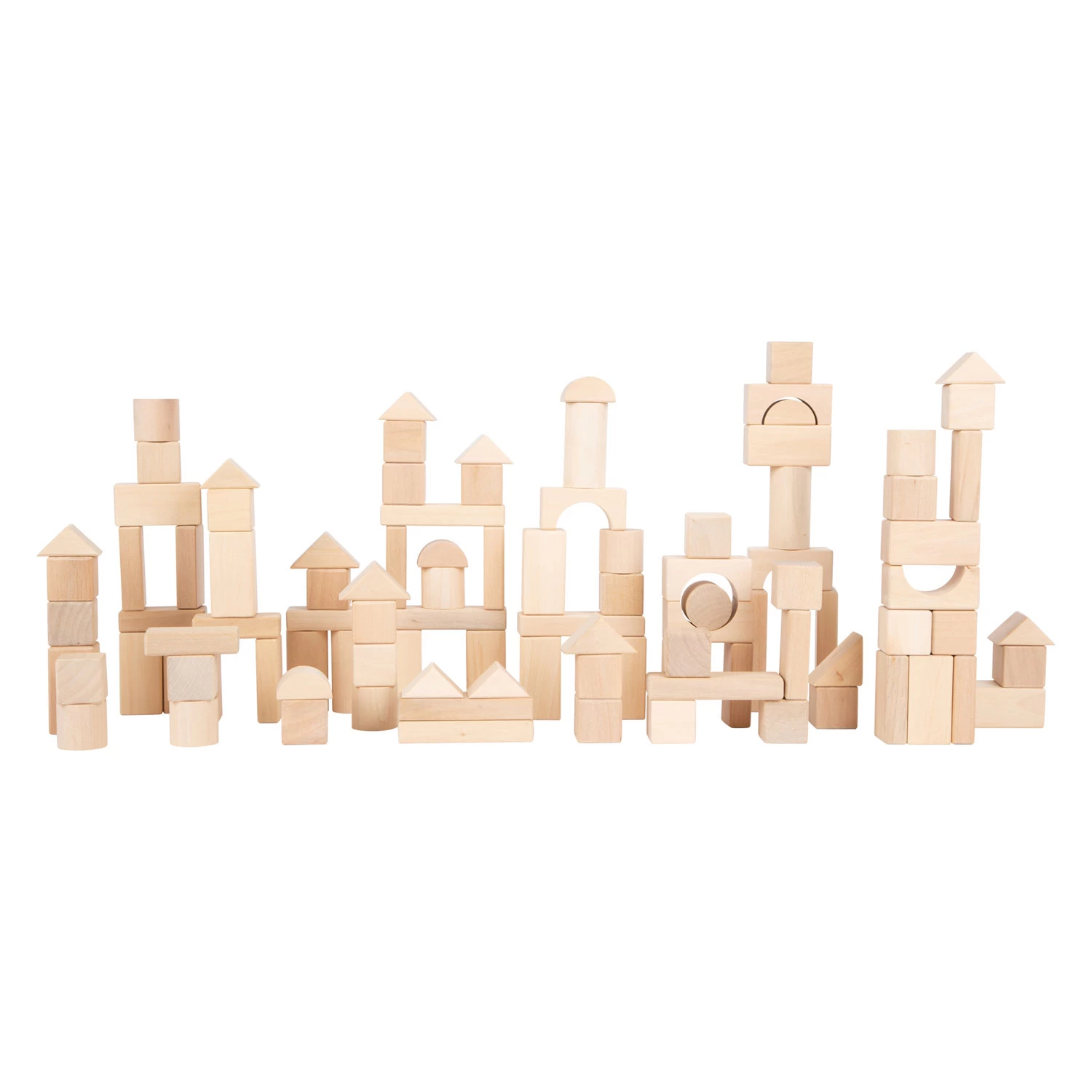 Small Foot - Holzbausteine Natur Im Beutel, 100dlg. 4 Small Foot - Holzbausteine Natur Im Beutel, 100dlg. – Bild 2