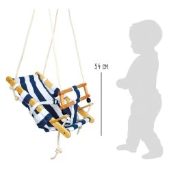 Small Foot - Kleinkindschaukel Aus Holz, Marineblau, 120 Cm -Spielzeugwelt Verkauf 5410659e