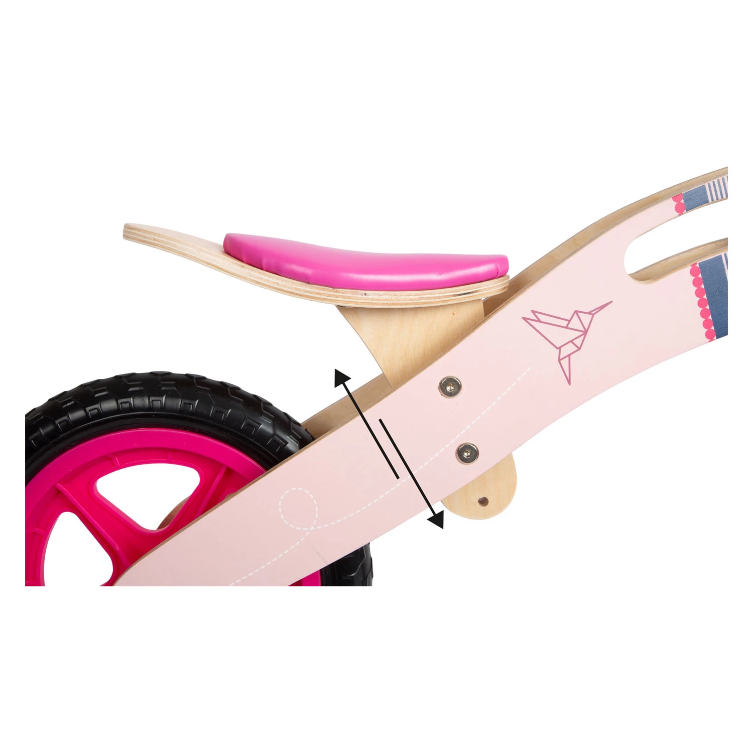 Small Foot - Holzlaufrad Kolibri Pink 7 Small Foot - Holzlaufrad Kolibri Pink – Bild 5