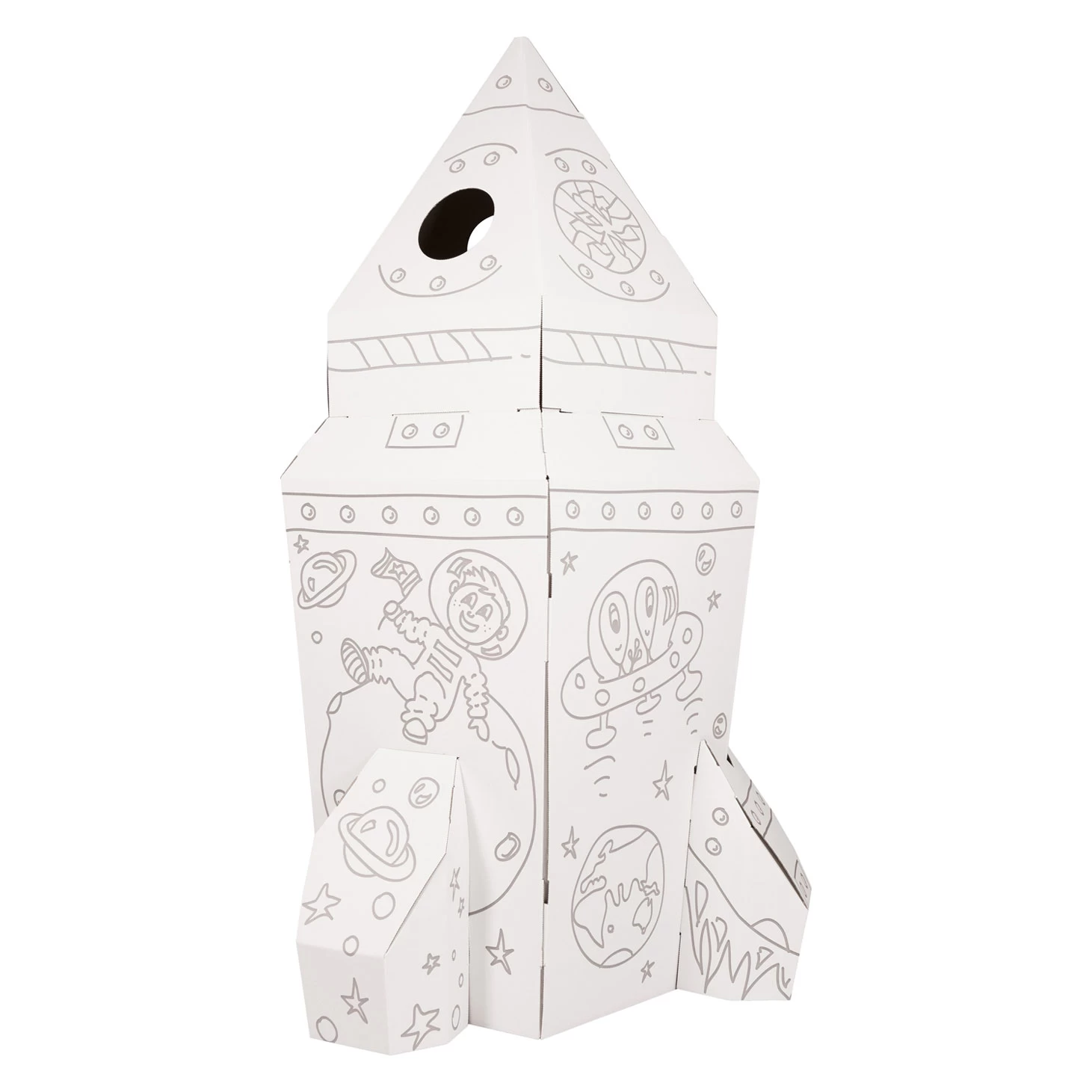 Small Foot - Pappspielhaus Rakete, 105x105x169cm 4 Small Foot - Pappspielhaus Rakete, 105x105x169cm – Bild 2