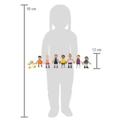 Small Foot - Holz-Biegepuppe Familie Mit Baby, 8-tlg. -Spielzeugwelt Verkauf 5410856k