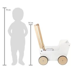 Small Foot - Schiebepuppenwagen Aus Holz, Kleiner Knopf -Spielzeugwelt Verkauf 5410936h