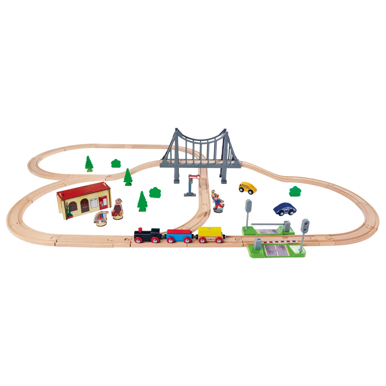 Eichhorn Bahngleis Mit Brücke Spielset, 55 Teile. 4 Eichhorn Bahngleis Mit Brücke Spielset, 55 Teile. – Bild 2
