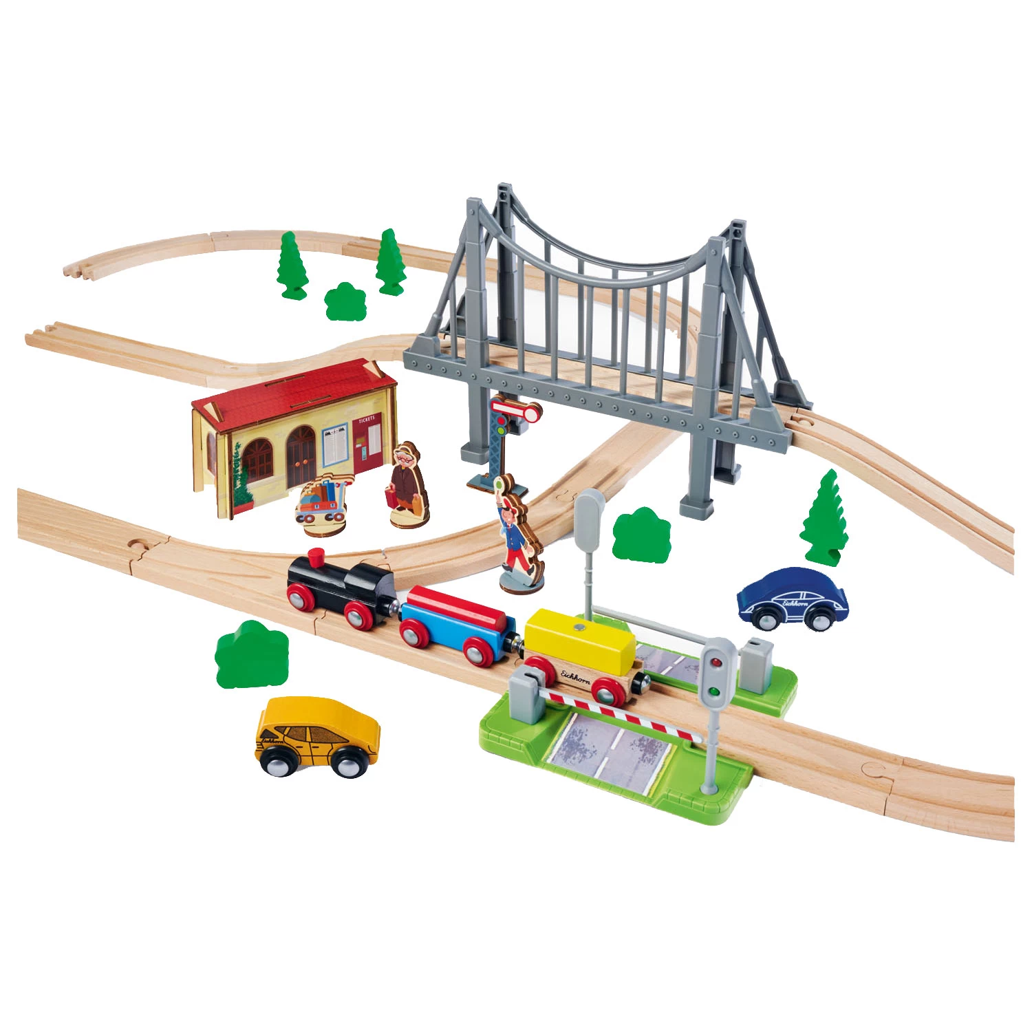 Eichhorn Bahngleis Mit Brücke Spielset, 55 Teile. 6 Eichhorn Bahngleis Mit Brücke Spielset, 55 Teile. – Bild 4
