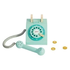 Classic World Retro-Telefon Aus Holz, Türkis -Spielzeugwelt Verkauf 6020323d