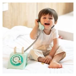 Classic World Retro-Telefon Aus Holz, Türkis -Spielzeugwelt Verkauf 6020323h