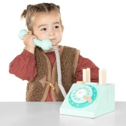 Classic World Retro-Telefon Aus Holz, Türkis -Spielzeugwelt Verkauf 6020323z