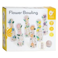 Classic World Holz-Bowling-Set Blumen, 14-teilig,