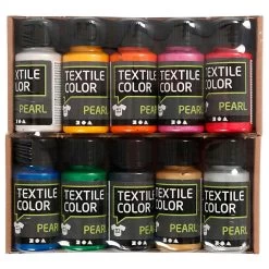 Creativ Company Stofffarbe, Verschiedene Farben, 10 X 50 Ml.