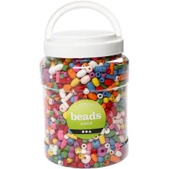 Creativ Company Holzperlen Im Aufbewahrungseimer, 1940er Jahre.