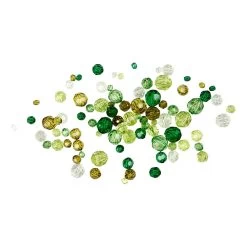 Creativ Company Facettenperlen Mix Grüner Glitzer, 45 Gramm