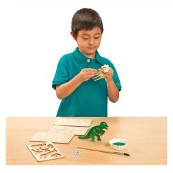 Färbungen – Erstellen Und Dekorieren Sie Ihr 3D-Holzpuzzle Dinosaurier, 4er-Set -Spielzeugwelt Verkauf 6040102f