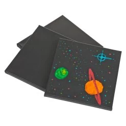 Colorations - Leinwand Schwarz 20x20cm, 3er-Set